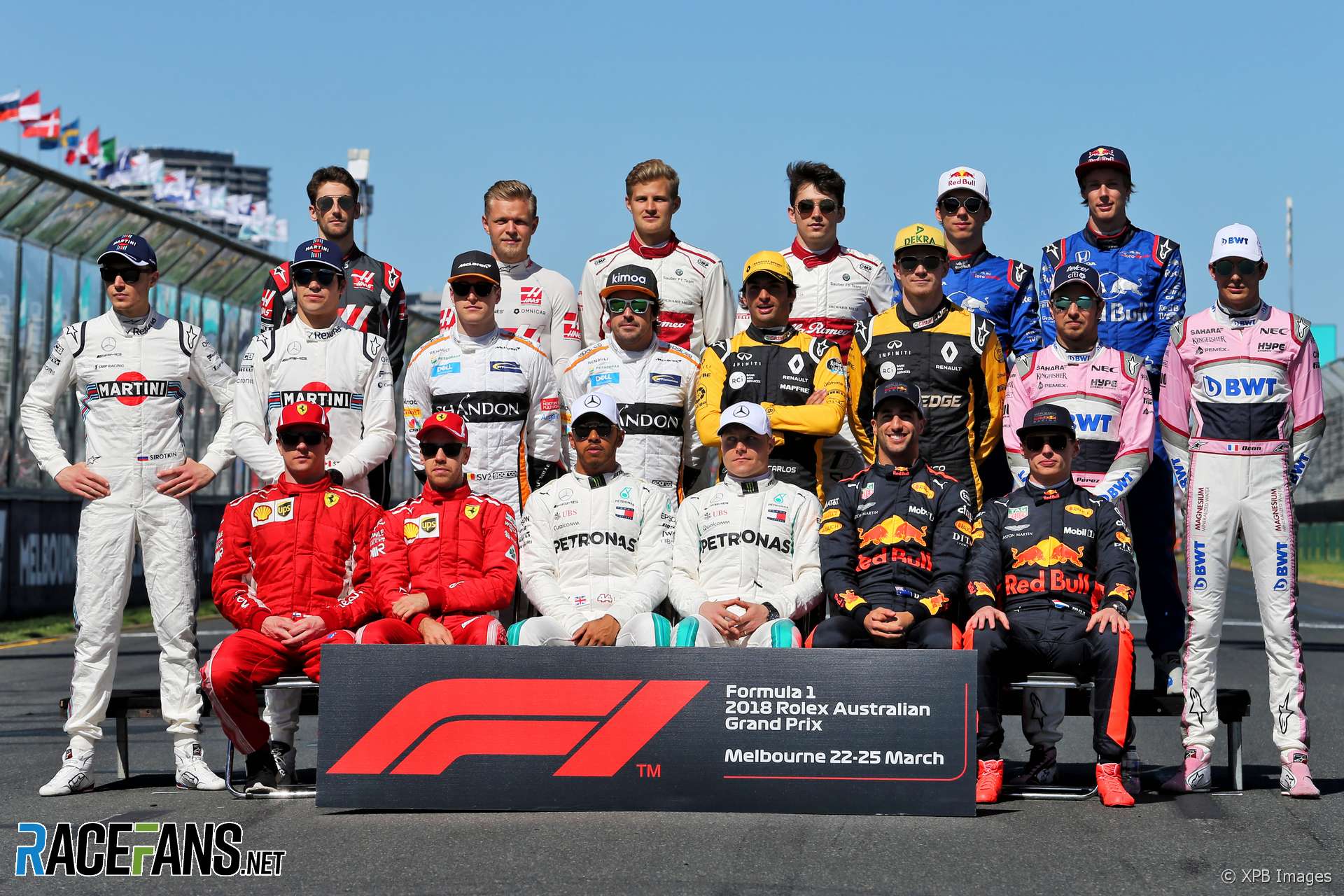 F1 drivers, Albert Park, 2018