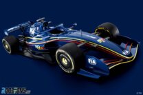 2026 F1 car rendering - three-quarter