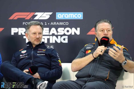 Christian Horner, Zak Brown, Bahrain pre-season testing, 2025