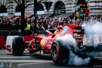 Pictures: Hamilton and Leclerc entertain Ferrari fans in Milan before season starts