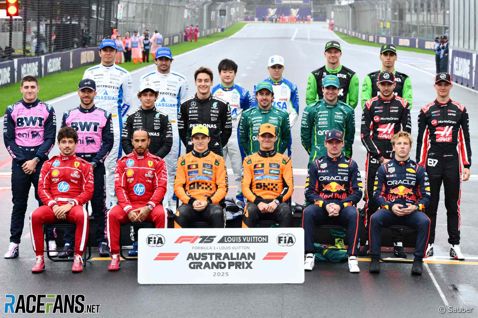 Formula 1 drivers' pre-season photograph, Albert Park, Melbourne, 2025