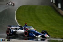 Lundqvist masters wet qualifying for first pole after heavy crash for Newgarden