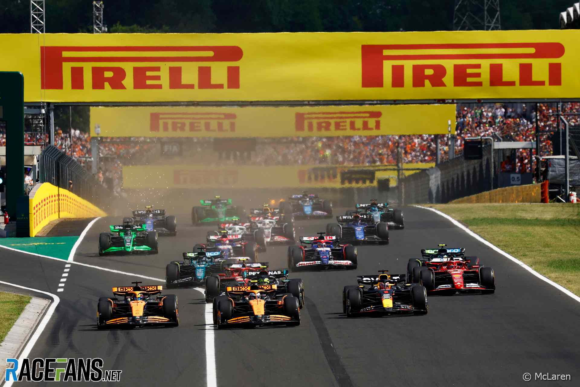 The start of the 2024 Hungarian Grand Prix at the Hungaroring