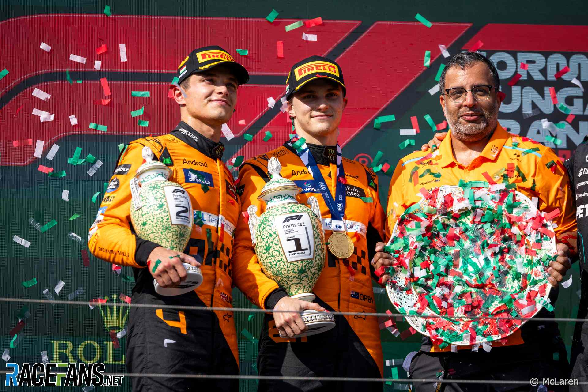 Oscar Piastri, Lando Norris, McLaren, Hungaroring, 2024