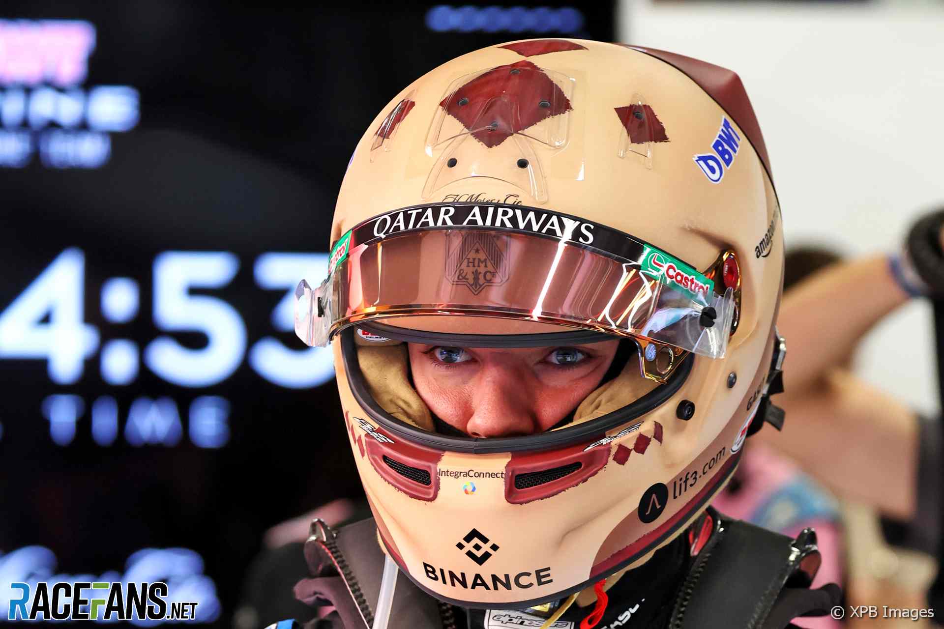 Pierre Gasly's 2024 Qatar Grand Prix helmet