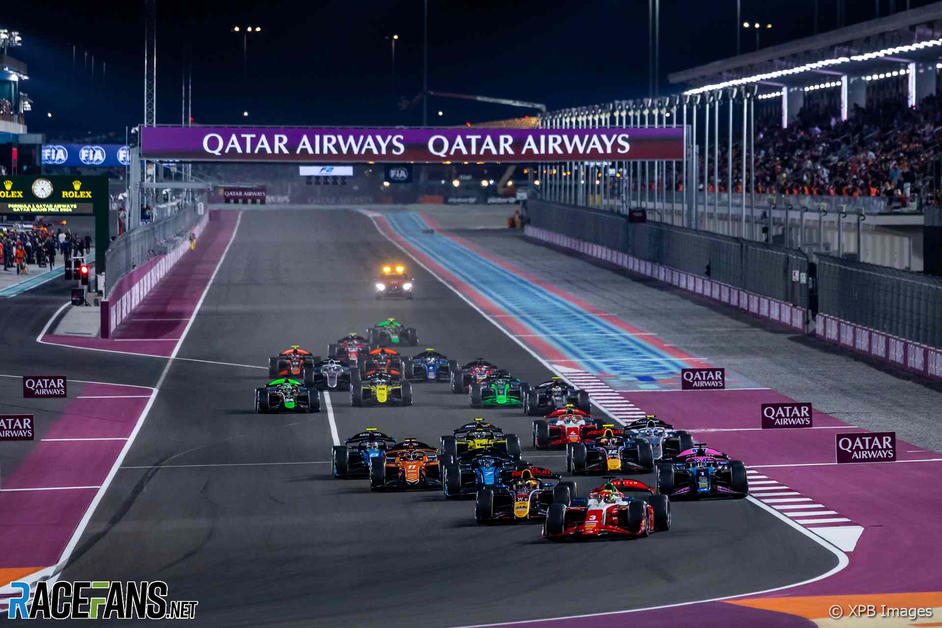 Start, Formula 2 sprint race, Losail International Circuit, 2024