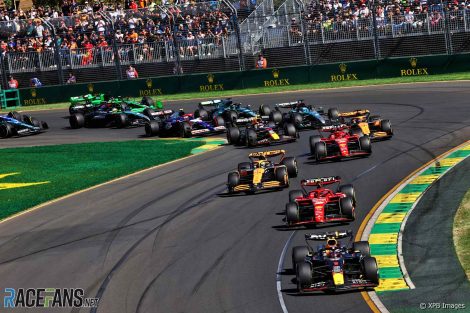 The start of the 2024 Formula 1 Australian Grand Prix at Albert Park in Melbourne