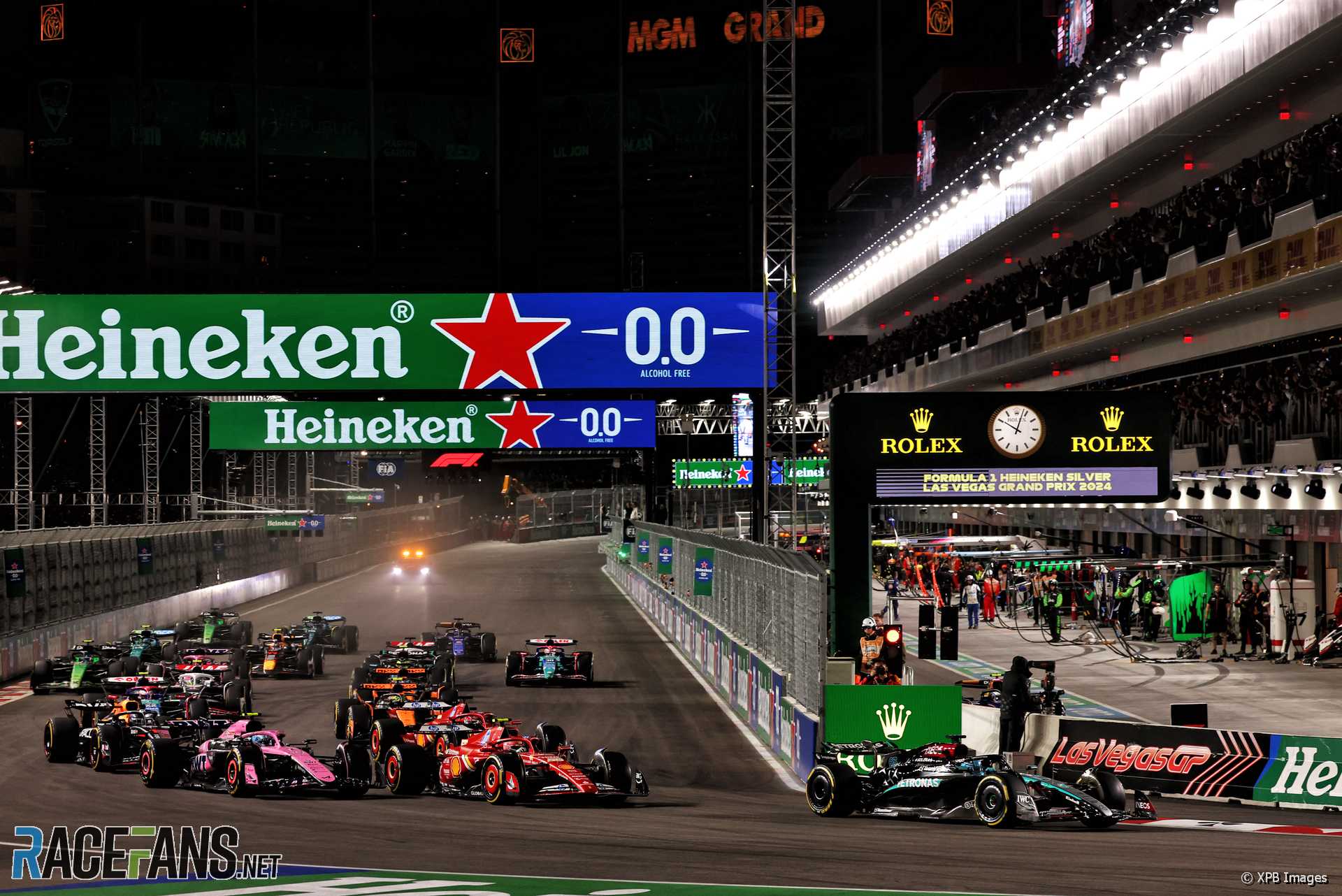 The start of the 2024 Las Vegas Grand Prix at the Las Vegas Strip Circuit
