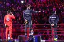 Carlos Sainz Jnr, George Russell, Lewis Hamilton, Las Vegas Strip Circuit, 2024