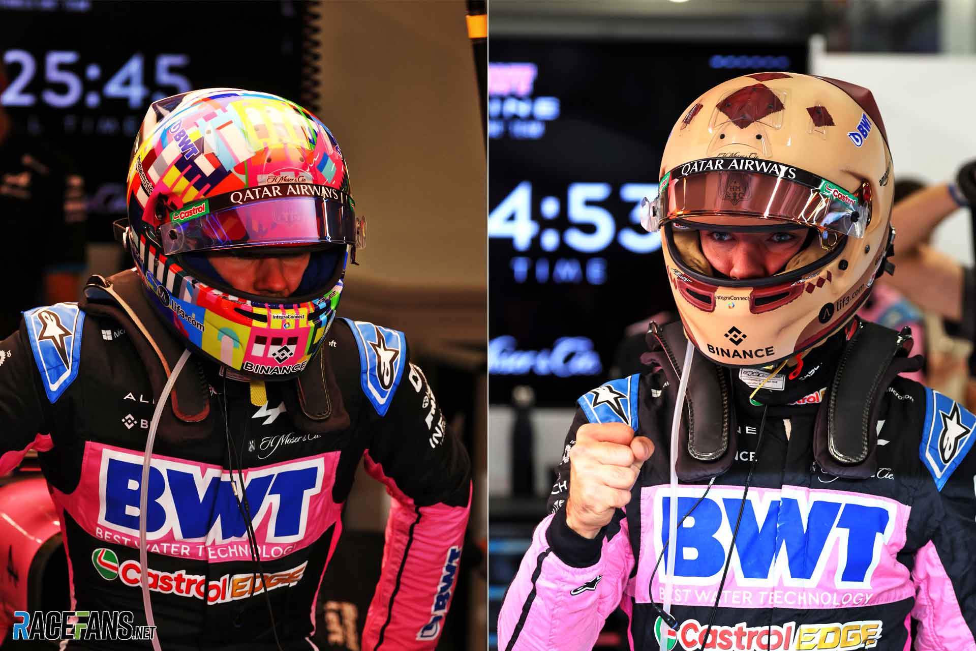 Pierre Gasly's 2024 Qatar Grand Prix helmets